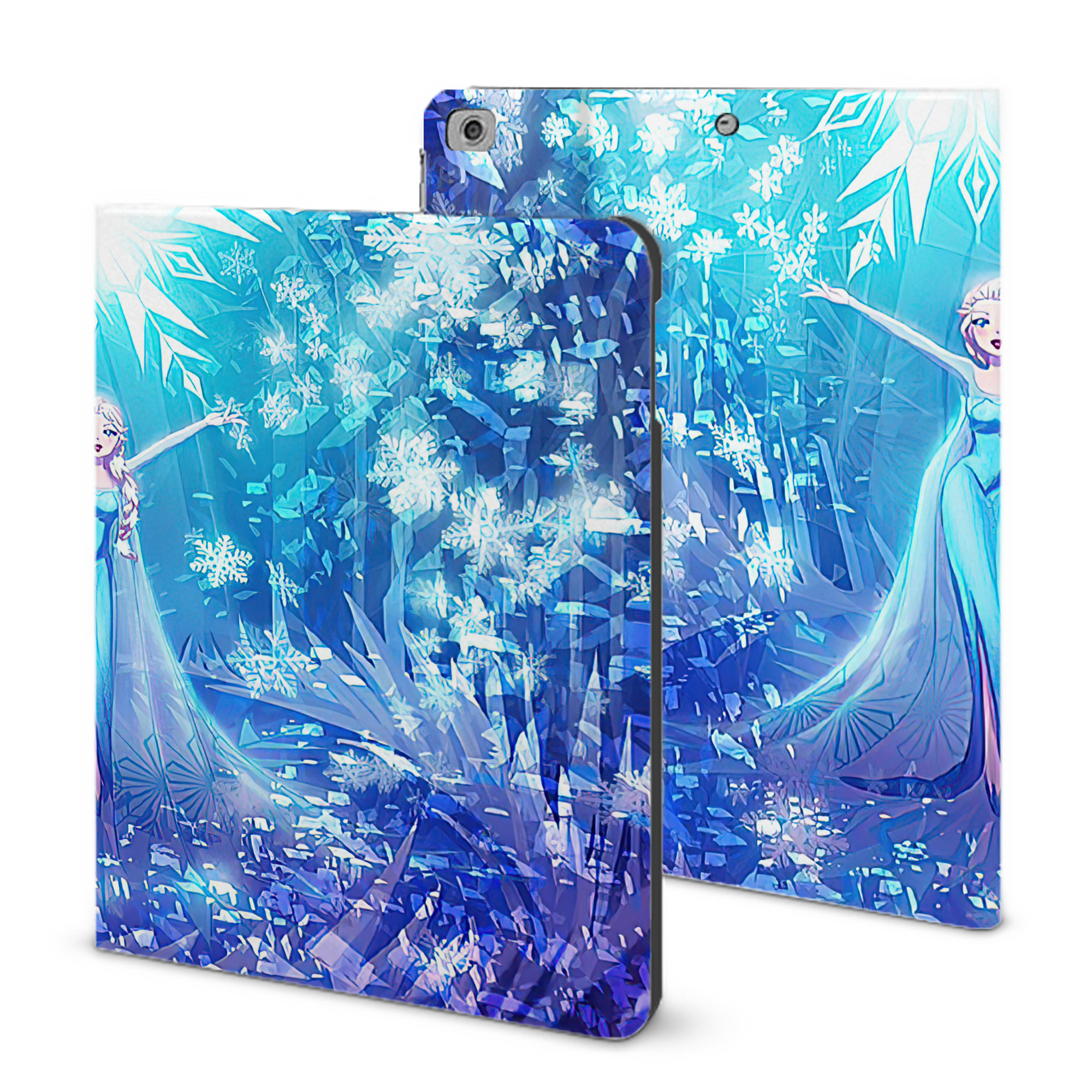 （画像用） アナと雪の女王 アンナ エルサ Frozen Anna Elsa IPad ケース ブック型 PUレザー TPU 耐衝撃 軽量 薄型 ペン収納なし 全面保護 IPad 各モデル対応
